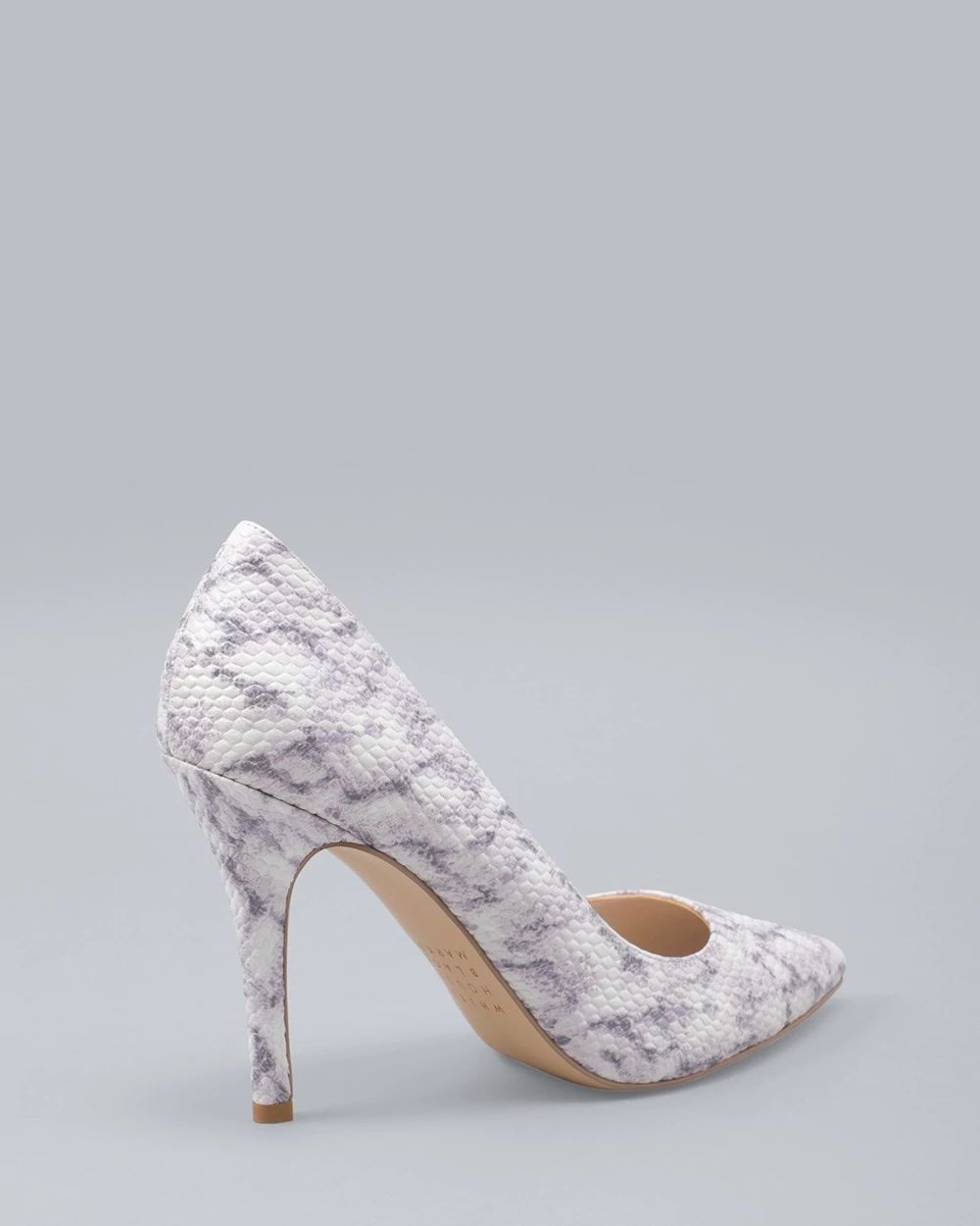 Olivia Snake-Embossed Leather Pumps