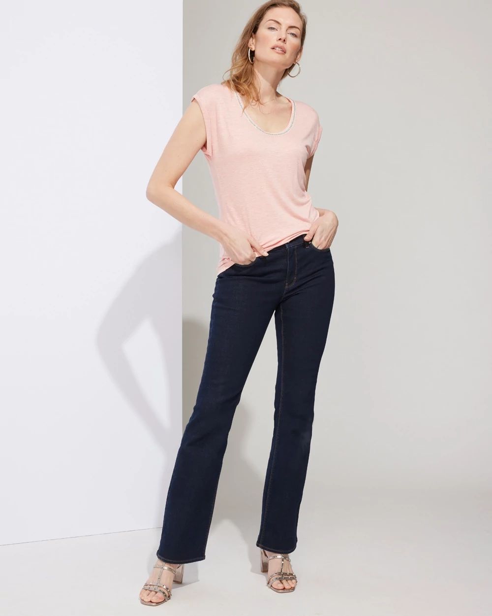 Outlet WHBM Embellished Scoopneck Tee