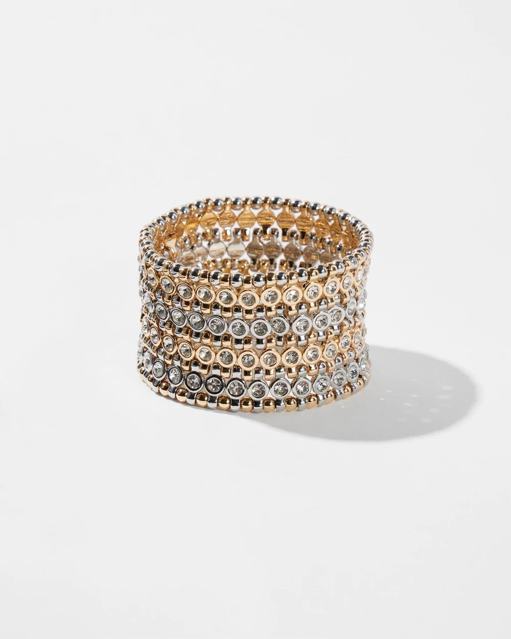 Pavé-Accent Wide Stretch Bracelet