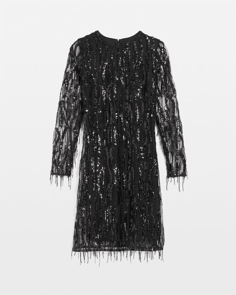 Petite Sequin Fringe Dress