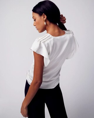 Flutter-Sleeve V-Neck Top