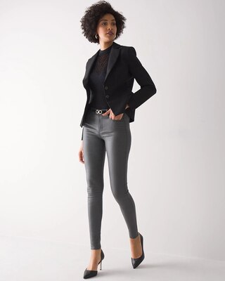 Curvy-Fit High Rise Coated Skinny Jeans