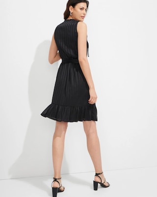 Outlet WHBM Tie-Neck Tiered Mini Dress