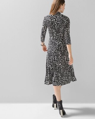 3/4 Sleeve Matte Jersey Twist Front Dress