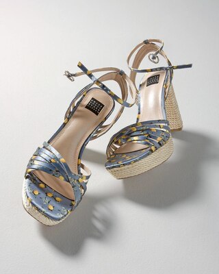 High-Heel Satin Espadrille