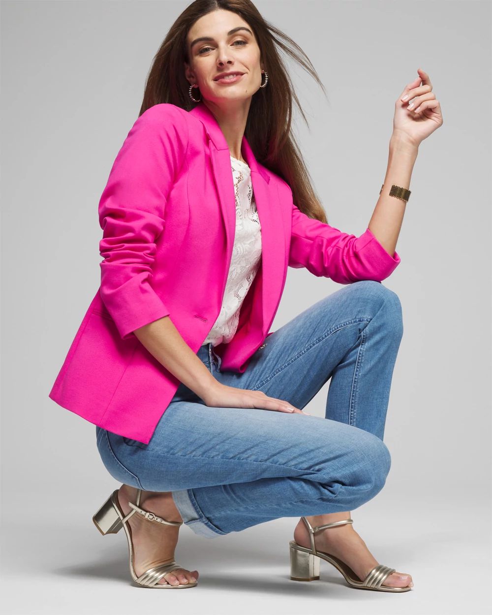 Outlet WHBM Long Sleeve Everyday Knit Blazer