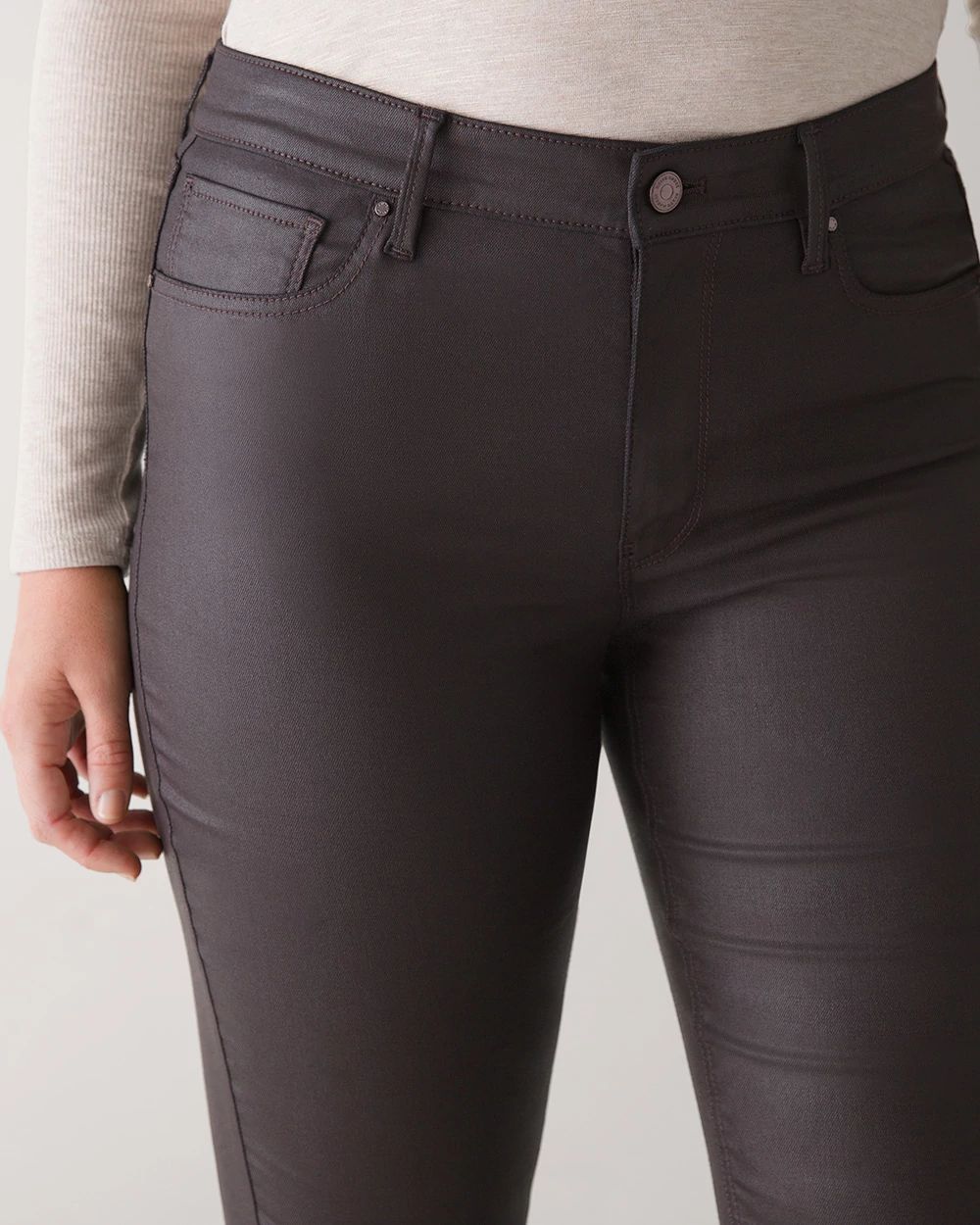 Curvy-Fit High Rise Coated Skinny Jeans