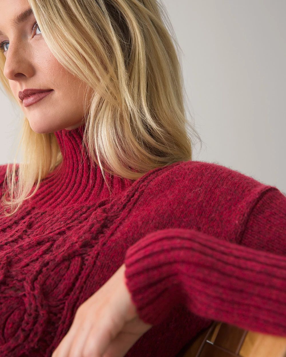 Cable Knit Turtleneck Sweater