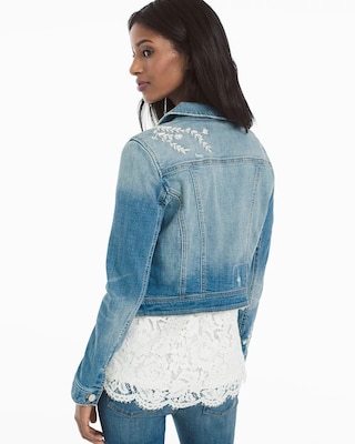 Embroidered and Destructed Denim Jacket