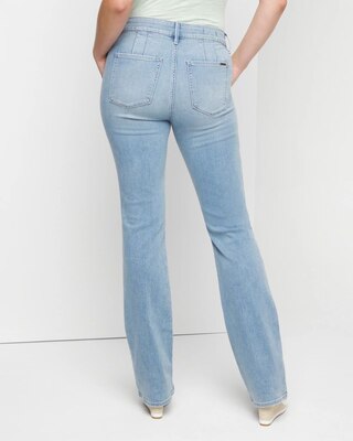 High-Rise Everyday Soft Patch Pocket Bootcut Jeans click to view larger image.