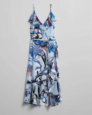 Ruffle Burnout Midi Wrap Dress