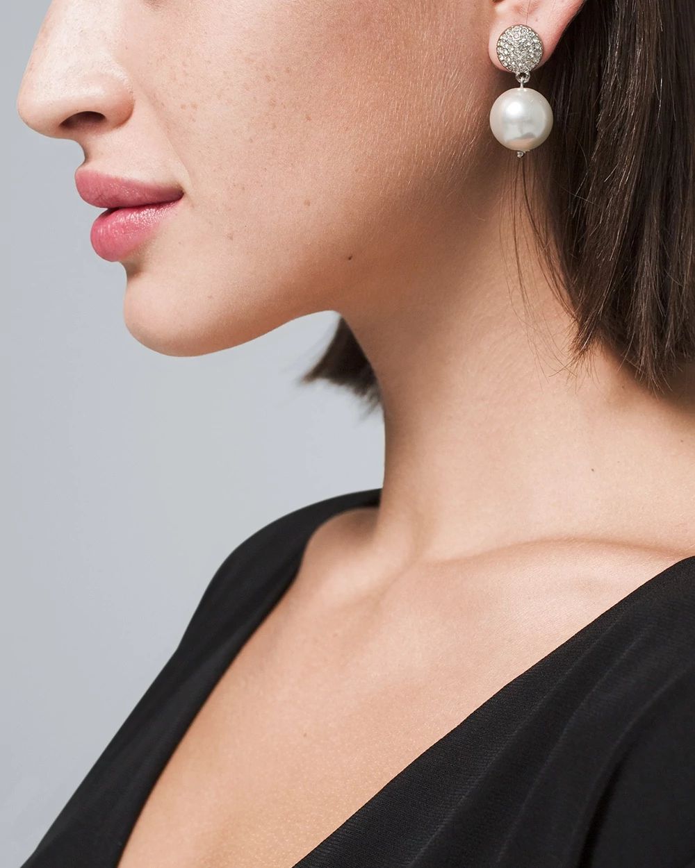 Faux Pearl & Fireball Drop Earrings