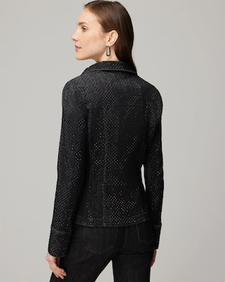 Petite All Over Embellished Denim Jacket