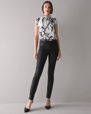 Genuine Leather Slim Ankle Pants click to view larger image.