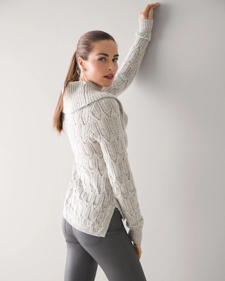 Cowl Neck Lurex Sweater click to view larger image.