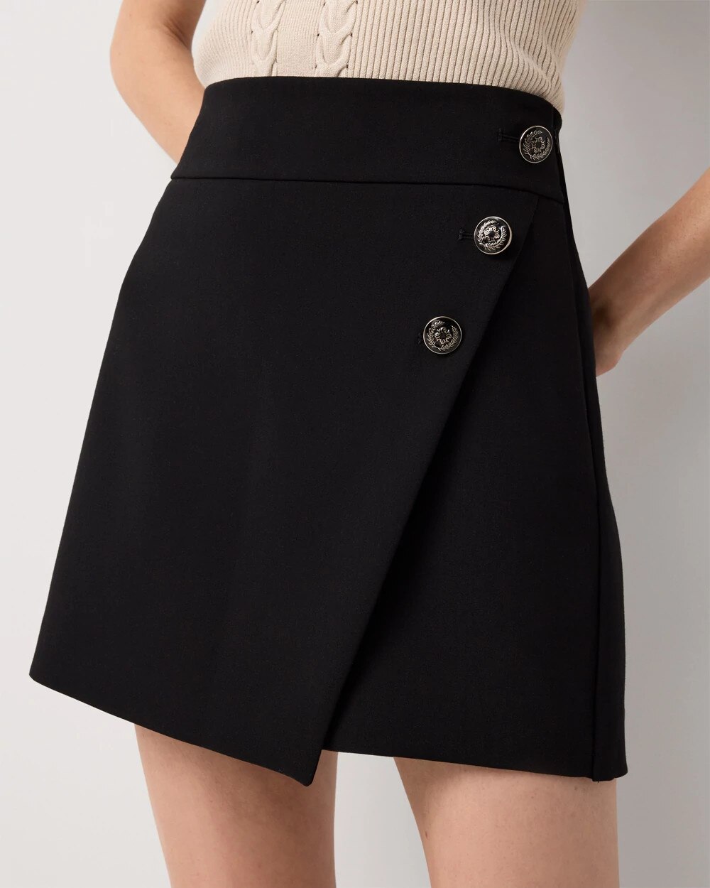 Button-Front Tailored Skort - image 3
