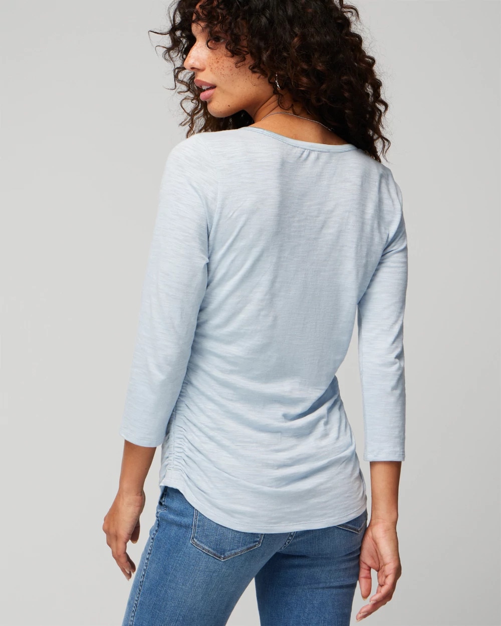 Shirred Scoop Neck Tee