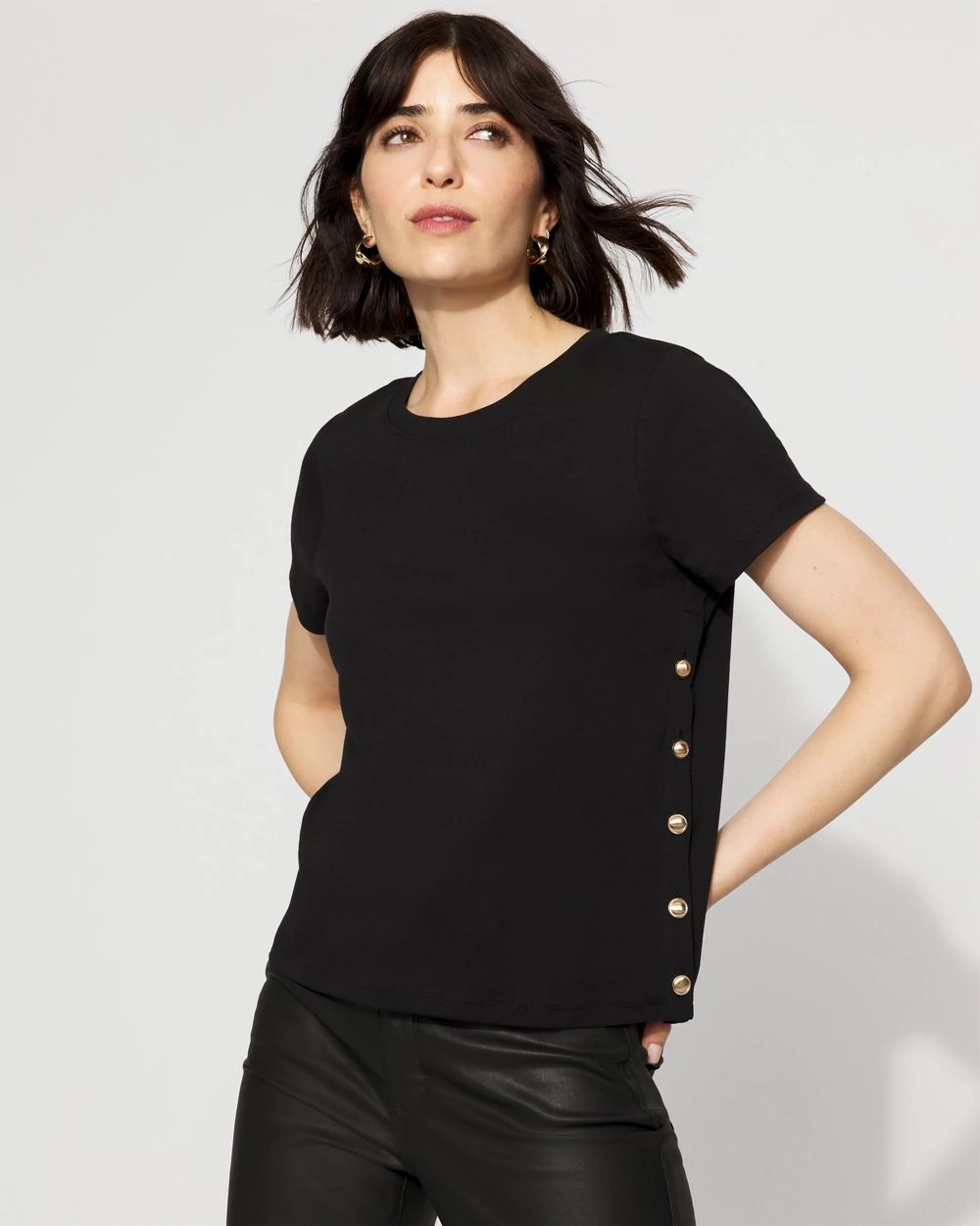 Side Button Tee
