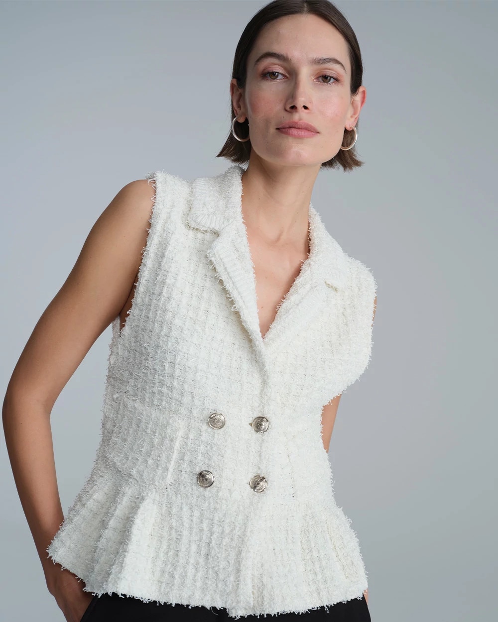 Double-Breasted Sweater Vest