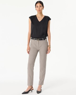 Houndstooth High-Rise Elle Slim Ankle Pant