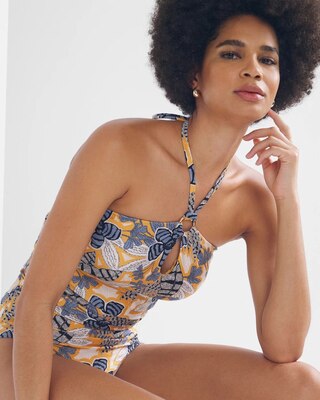 Halter O-Ring Tankini Swim Top