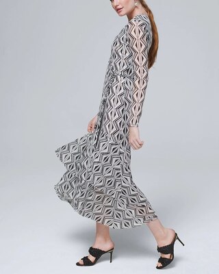 Petite Tiered Mesh Wrap Dress