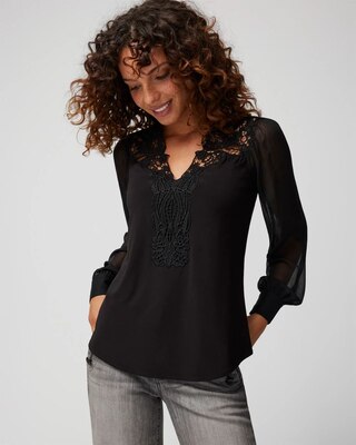 Lace Matte Jersey Top