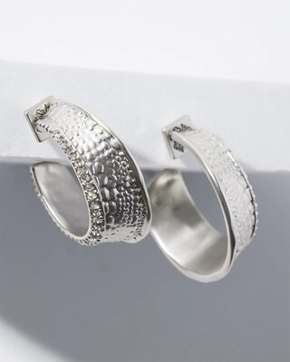 Silver Croc Hoop Earring