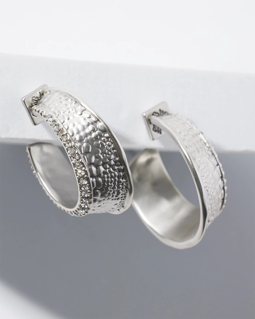 Silver Croc Hoop Earring