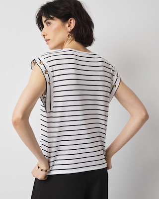 Grommet Cuff Scoop Neck Tee click to view larger image.