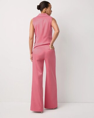 Petite Satin Twill High Rise Wide Leg Pant click to view larger image.