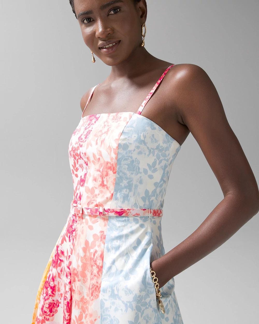 Strapless Cotton Fit-and-Flare Dress