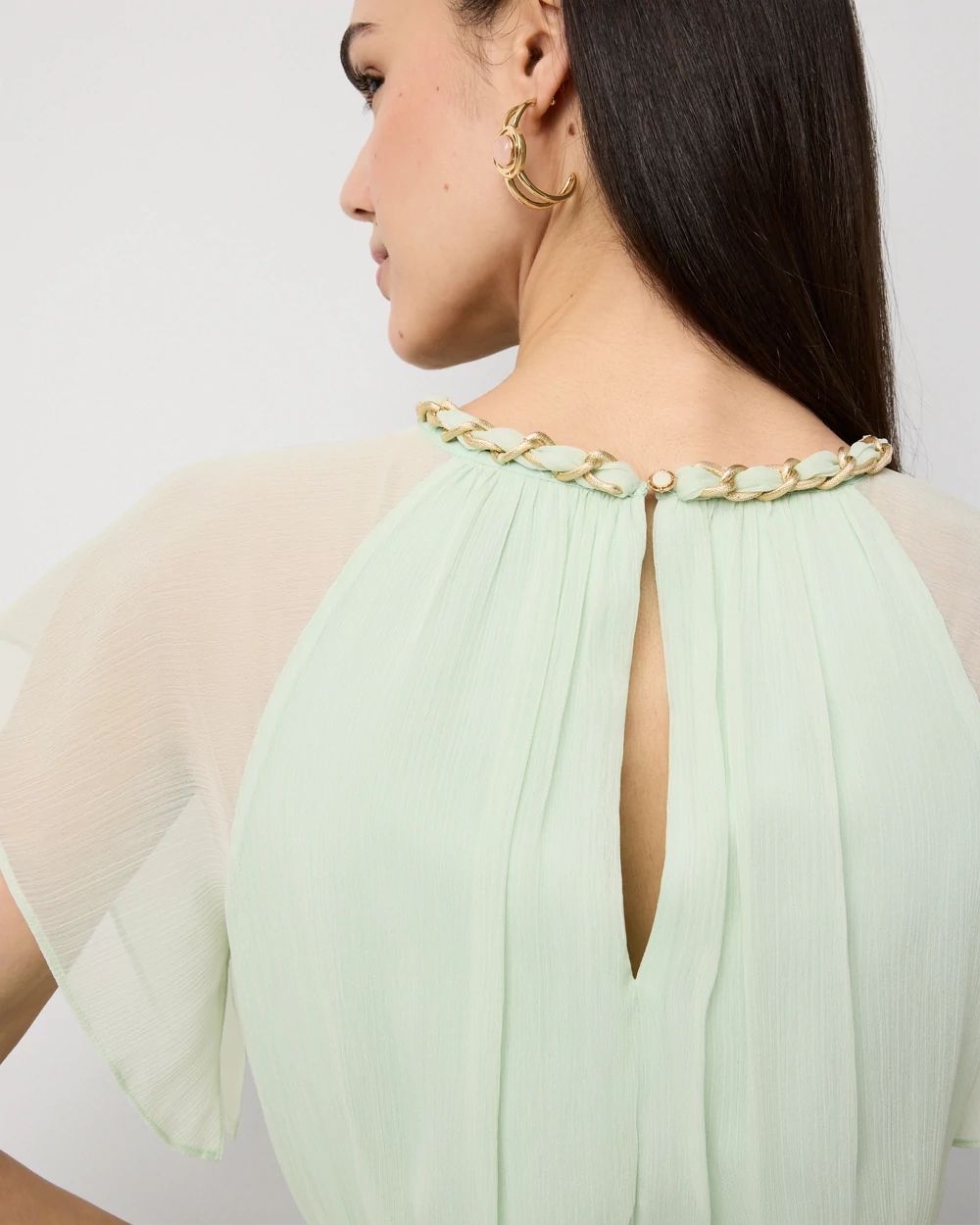 Chain + Keyhole Detail Midi Dress click to view larger image.