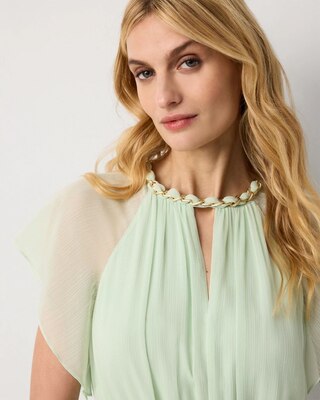 Chain + Keyhole Detail Midi Dress click to view larger image.