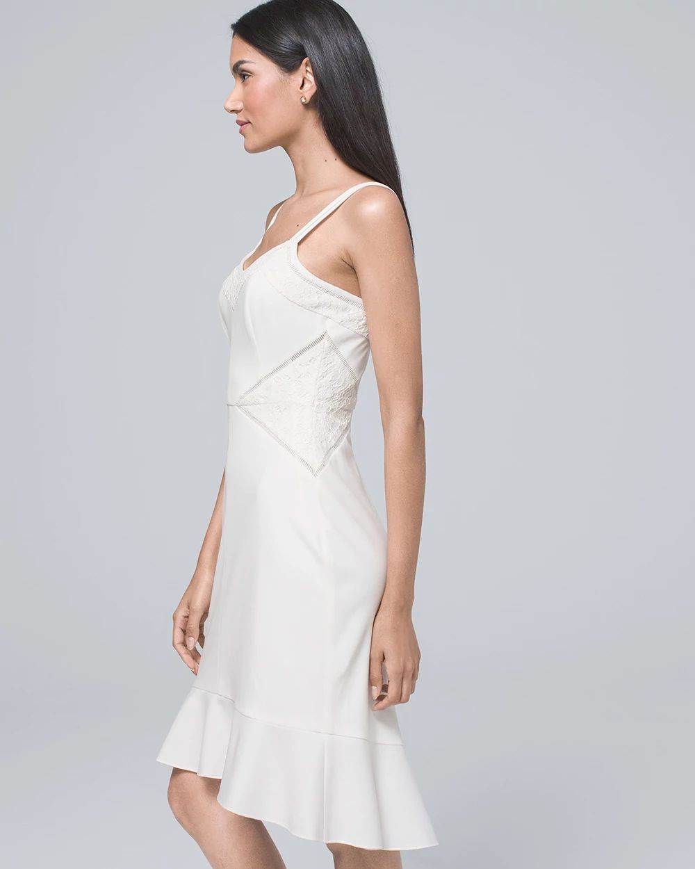 Flutter-Hem White Dress click to view larger image.