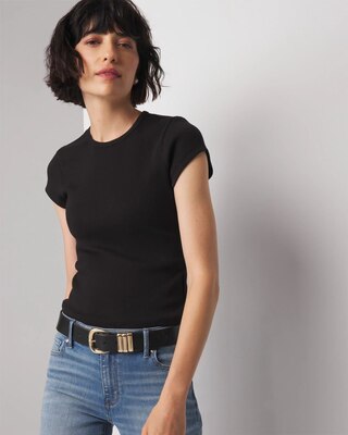 Pima Cotton Rib Short Sleeve Crew Tee
