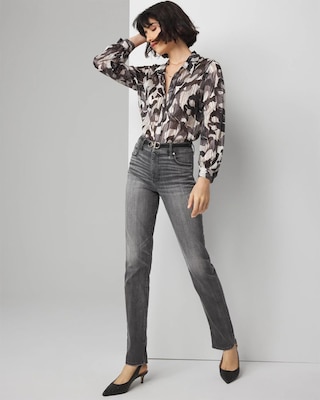 High Rise Byna Slim Jean with Slits
