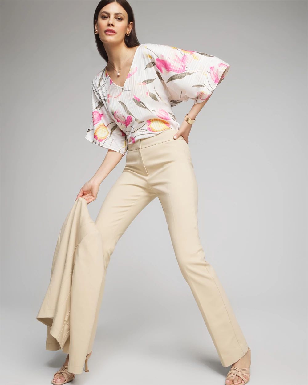 Outlet WHBM Elbow Sleeve V-Neck Kimono