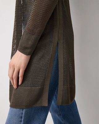 Open Stitch Longline Cardigan click to view larger image.