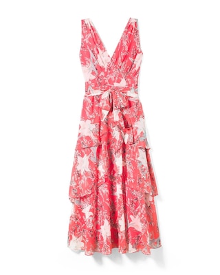Flirty Floral Print Midi Dress click to view larger image.
