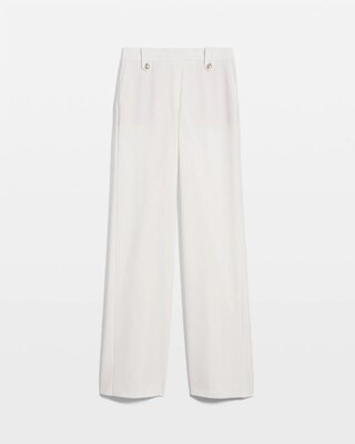 Pinstripe Button-Tab Wide Leg Trouser click to view larger image.