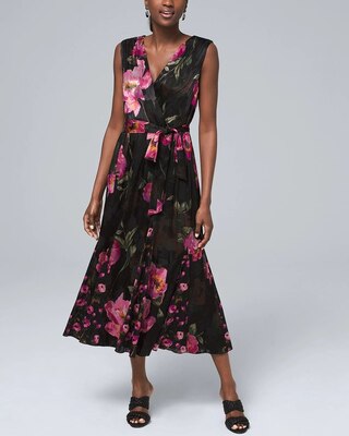 Floral Burnout Midi Dress