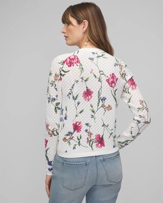 Novelty Stitch Crew Cardigan