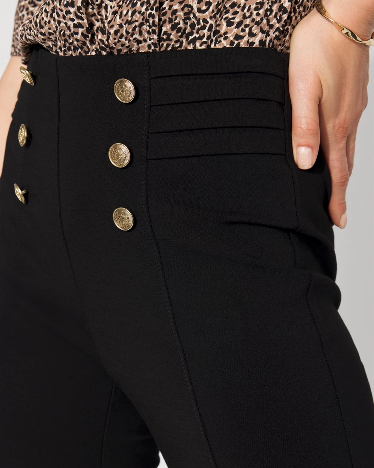 White House Black Market Side-pleat Ponte Leggings In Black