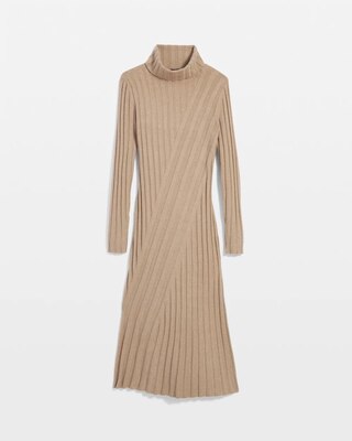 Ribbed Turtleneck Sweater Dress click to view larger image.