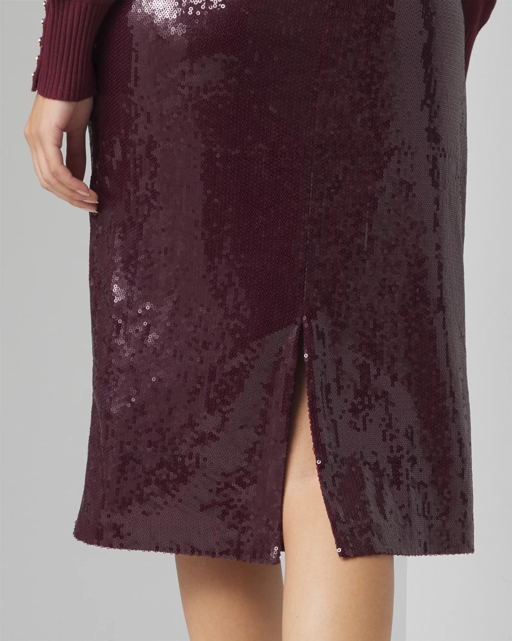 Petite Sequin Midi Skirt