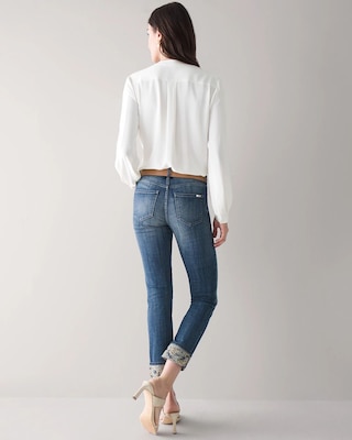 Mid-Rise Everyday Soft Denim™ Embellished Cuff Slim Cropped Jeans click to view larger image.