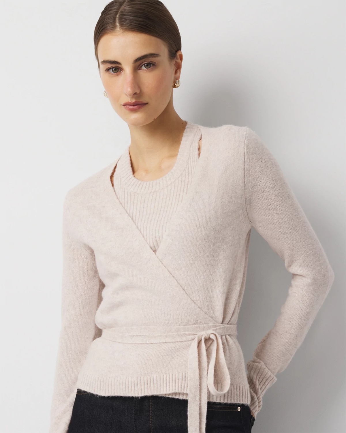 White House Black Market Tank + Tie-waist Cardigan Set Top