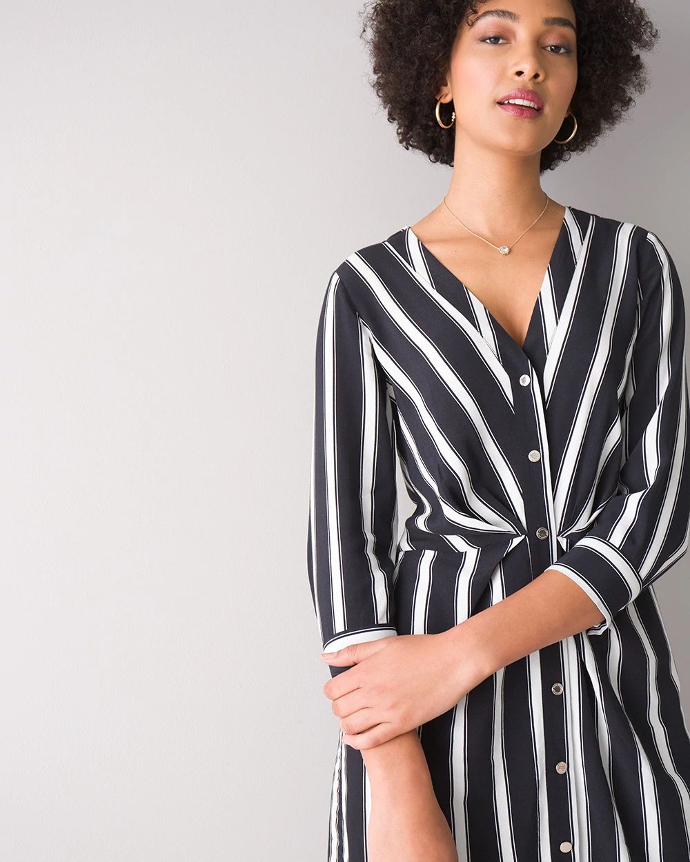 White house black market striped dress top