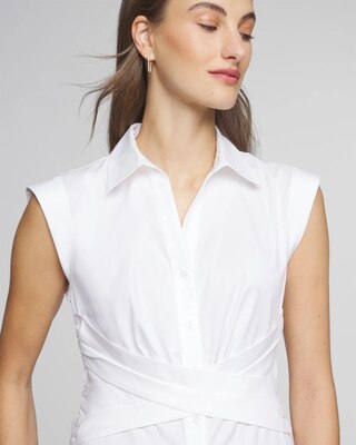 Short Sleeve Crossover Poplin Top